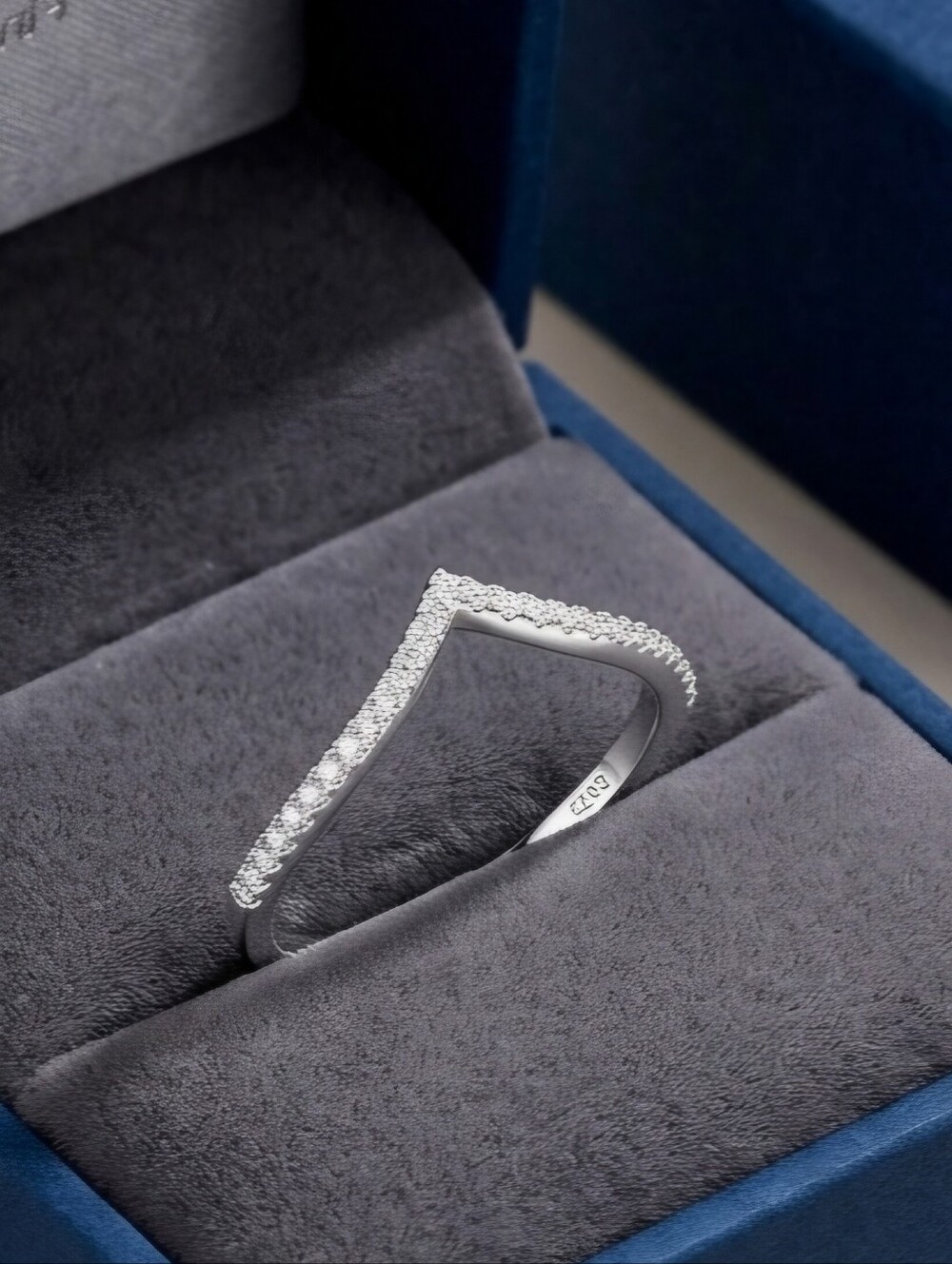 Moissanite Size 6 Chevron Ring